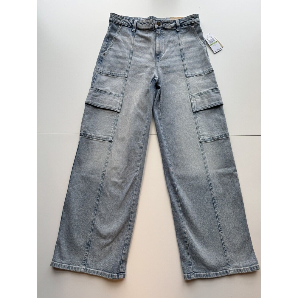 Michael Kors High-Rise Stone Wash Selma Wide Leg Jeans - Woman's 8